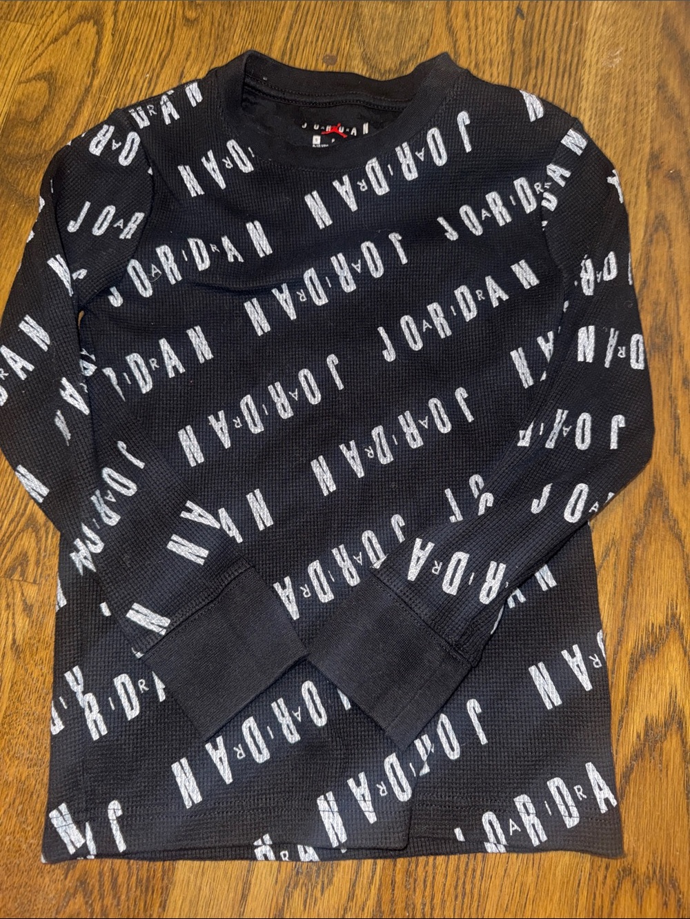 Jordan Black Crewneck Sweater with White Logo Print